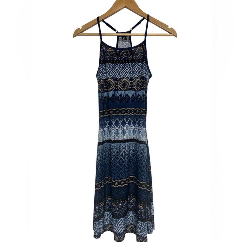 Sandra & Tiffany Blue Boho Print Sleeveless Dress Small
